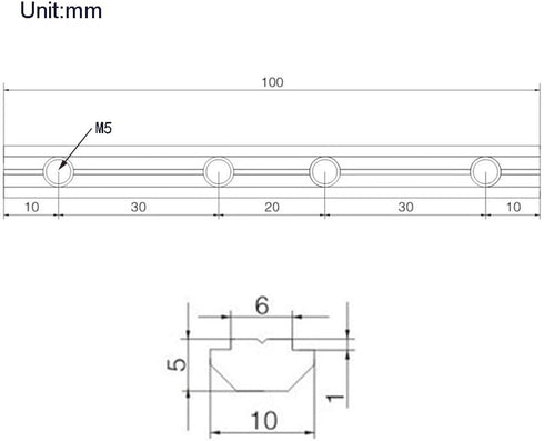 10PCS Black Straight Line Inside Connector Joint Bracket, 3.9 Inch with M5 Screws for 6mm T Slot Aluminum Profile