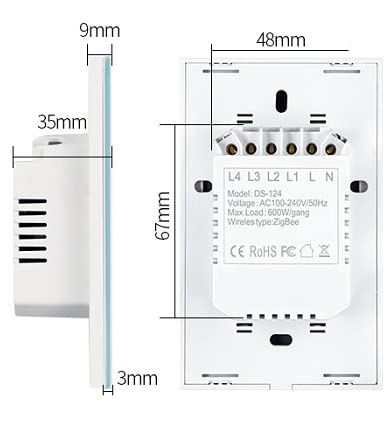 Zigbee Touch Smart Switch, Compatible with Alexa, Google Home, Hubitat, Neutral Wire Required (1 Gang, Black)