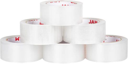 Packing 2 Inches 110 12 Pack JAM Paper Clear Tape - Standard Industrial Shipping Tape - x Yards per Roll - Large Rolls