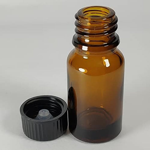 48Pack 1/3oz (10ml) Boston Glass Bottle, Essential Oil Bottle with Lid for Perfume, Aromatherapy, Lab Refillable Sample