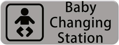 RTGGRD New Baby Changing Station Sign, 3 X 8 Inch with English and