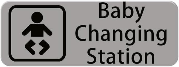RTGGRD New Baby Changing Station Sign, 3 X 8 Inch with English and