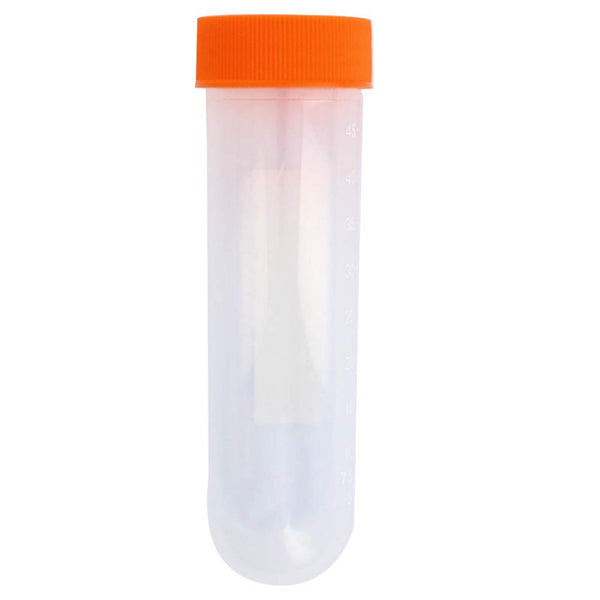 Othmro 50ml 50pcs Plastic Lab Centrifuge Tubes, Round Bottom with Random Color Screw Cap for Sample Storage