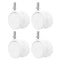 4pcs 1.5-inch White Plastic Furniture Casters with Brake, Universal Swivel Cart Wheels