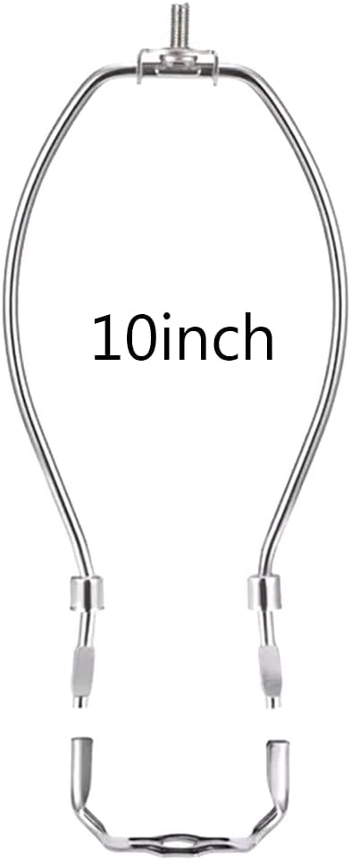 Harp,10 Inch Set (10 Inch Nickel,Pack 1) Lamp Lamp Shade Harp Holder with Harp, Saddle Base and Finial for Table
