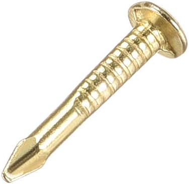 uxcell Small Tiny Nails 1.2x10mm(DxL) for Wooden DIY Decorative Pictures, Brass Tone, 500pcs