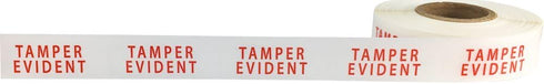 Tamper Evident Labels, Small Clear with Red Ink, 500 Adhesive Stickers, 0.5 x 1.5 Inch Rectangles