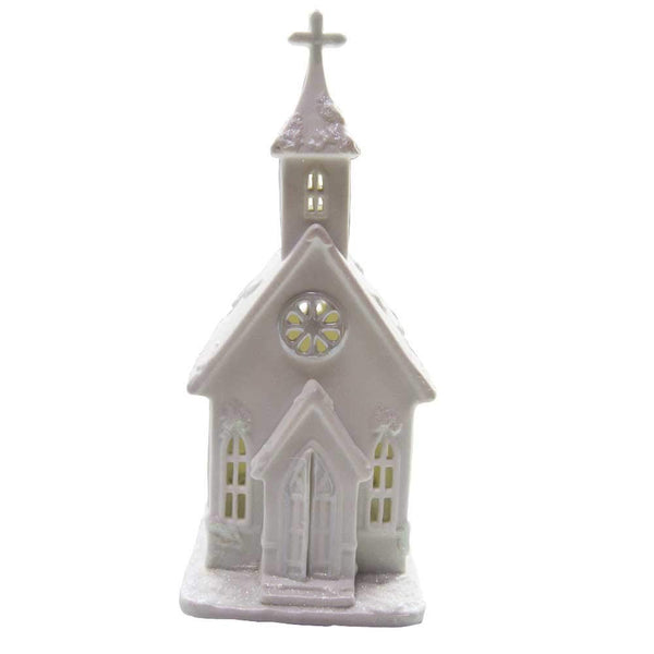 ATD 5.75 Inch White Colored Patterned Church Plug-In Night Lamp