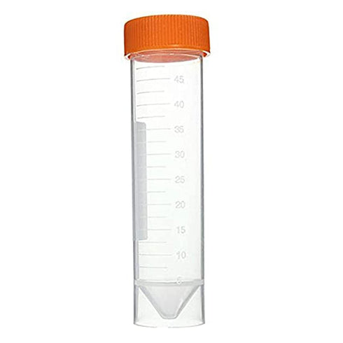 10pcs 50ml Plastic Centrifuge Test Tube Empty Bottles with Self Standing Screw Caps
