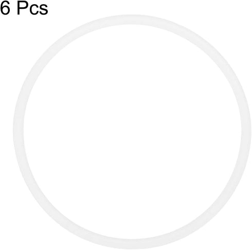 uxcell Silicone O-Rings, Pack of 6, 45mm OD 41mm ID 2mm Width VMQ Seal Gasket for Pipe Repair, White