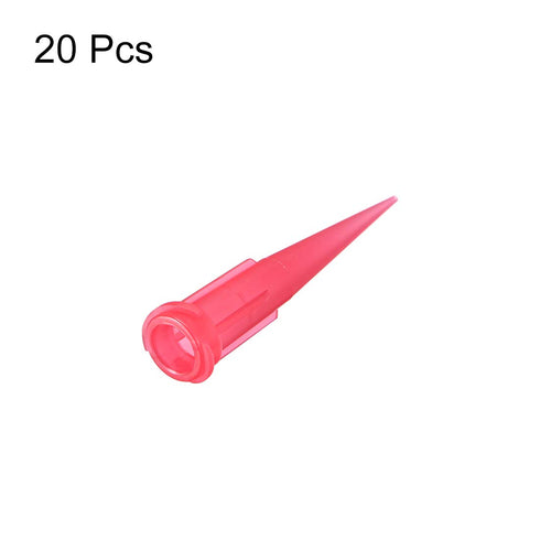 uxcell Industrial Blunt Tip Tapered Dispensing Fill Needle 25ga X 1.26" Red 20pcs