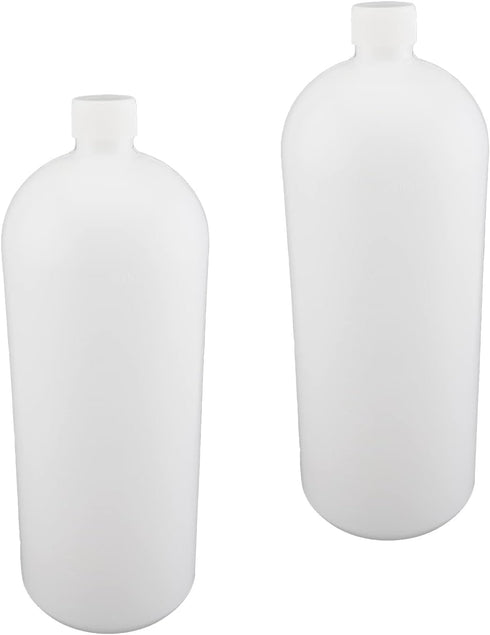 Othmro 2pcs 2000ml Plastic Lab Cylindrical Chemical Reagent Bottle, Small Mouth with Scale for Liquid Storage.