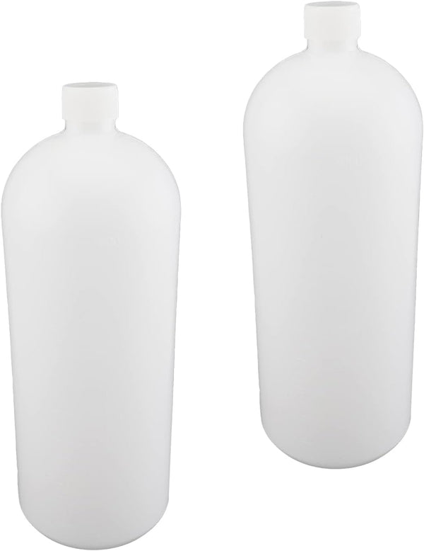 Othmro 2pcs 2000ml Plastic Lab Cylindrical Chemical Reagent Bottle, Small Mouth with Scale for Liquid Storage.