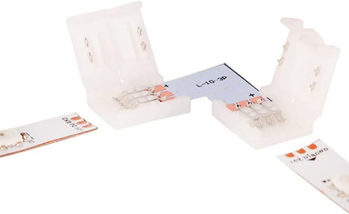 10 Pcs 3-Pin RGB LED Light Strip Connectors, 10mm Wide Gapless Solderless Adapter for SMD 5050 Multicolor