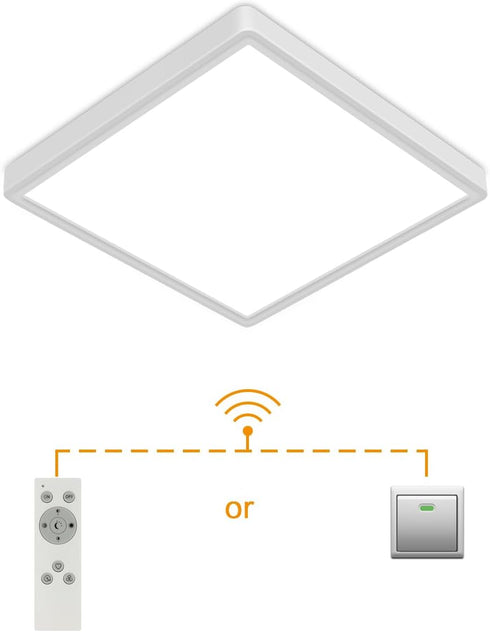 12 inch Dimmable 24W LED Flush Mount Ceiling Light with Remote, Full CCT Brightness Adjustable Square LED Ceiling