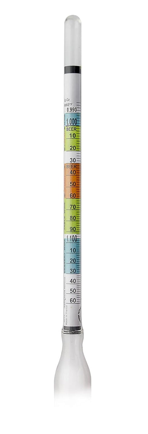 Hydrometer, Triple Scale for Home Brewing, Beer and Wine