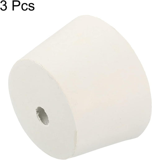 MECCANIXITY 3 Pieces Rubber Tapered Plug, 45mm to 56mm with Hole Test Tubes Bungs Stopper for Lab Home