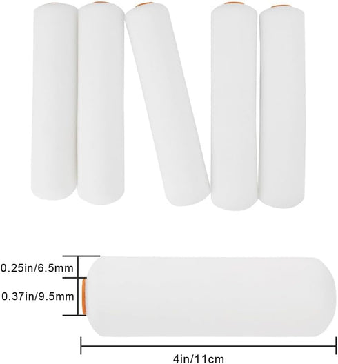 10 PCS 4 inch Foam Paint Roller, Microfiber Naps for Paint Rollers,Paint Roller Covers,Paint Roller Kits,Home Repair Tools,Mini Rollers for Painting Walls, Cabinets, Doors by YYWEYUS