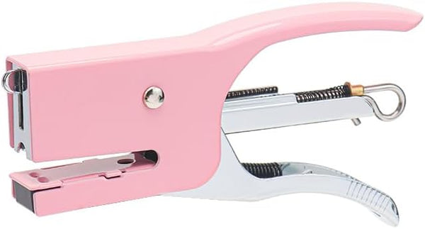 Hand Held Plier Stapler, Mini Manual Pink Stapler, 25 Sheet Capacity for Desk Home Office Supplies