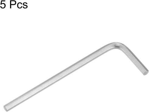 5pcs Chrome Vanadium Steel Hex Key Wrench 3mm L-Shape Metric Wrenches for Home Repair, Silver Tone