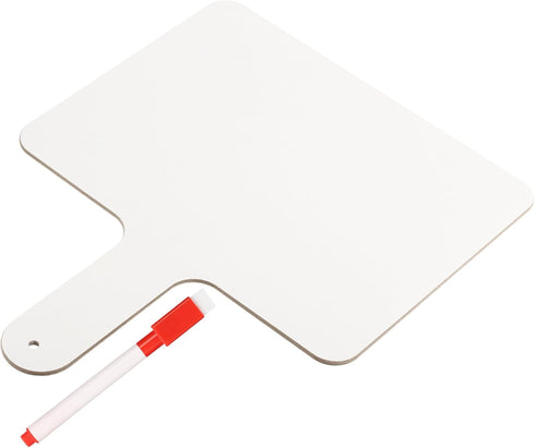 PATIKIL Dry Erase Answer Paddle, 10" x 8" Double Sided Handheld Whiteboard for Home Office Study, White