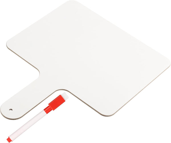 PATIKIL Dry Erase Answer Paddle, 10" x 8" Double Sided Handheld Whiteboard for Home Office Study, White