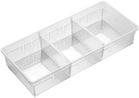 Desk Drawer Organizer Tray with Adjustable Dividers, Set of 4 (2 Large + 2 Small) for Makeup, Pens, Flatware