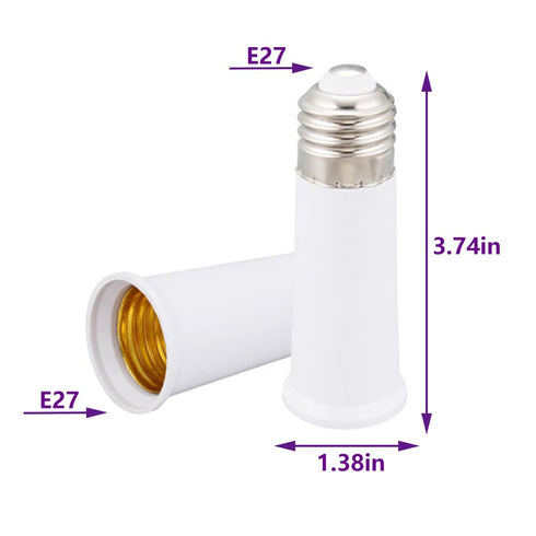 E26 Socket Extender, E26 to E26 Lamp Socket, 9.5CM/3.74 Inch Socket Extension Adapter,E26 to E26 Lamp Bulb Socket Extension, Lamp Holder Adapter (4 Pack)