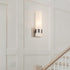 XiNBEi Lighting ADA Wall Sconce, Opal Cylinder Glass in Brushed Nickel, Bathroom Vanity Light for Living Room