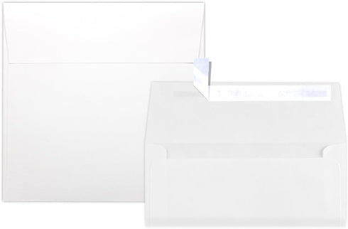 LUXPaper Square Invitation Envelopes, Peel & Press, 6" x 6", Bright White, 70lb Text, 50 Qty