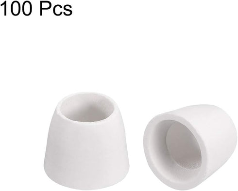 uxcell 100pcs Ceramic Electrical Insulator, 8mm Dia Tapered Porcelain Tube Beads, High Temperature Max 1000C