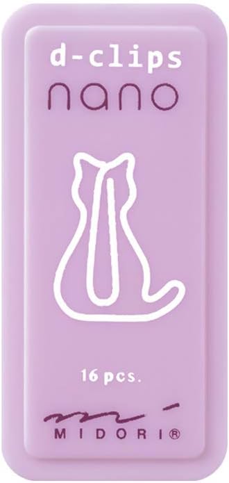 Midori 43377006 Nano Deep Clips with Cat Pattern
