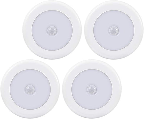 Hemoton 4pcs LED Motion Sensing Night Lights Battery-Powered Small Closet and Hallway