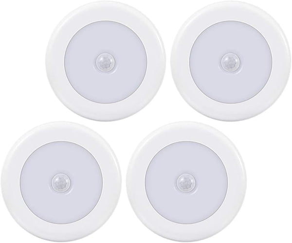 Hemoton 4pcs LED Motion Sensing Night Lights Battery-Powered Small Closet and Hallway