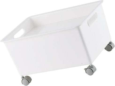 Cyrank 4 Rolling Crate, Portable Rolling Shopping Cart Movable PP Utility Crate Basket on Rotate Wheels for Clothes