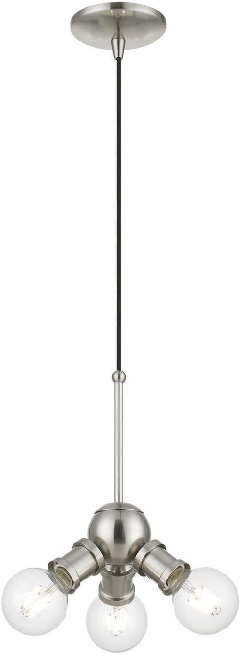 3 (47164-91) Livex Lighting Lansdale Light Pendant in Brushed Nickel