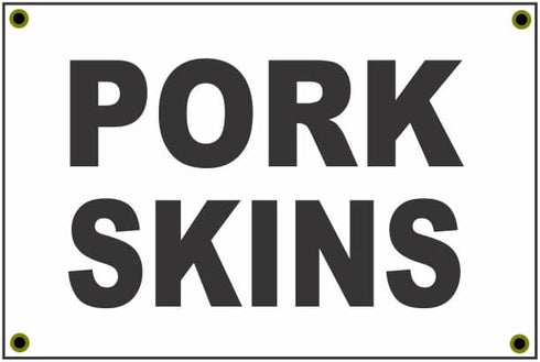 SuperSigns Pork Skins 2x3 White w/Black Banner Sign