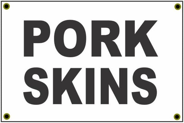 SuperSigns Pork Skins 2x3 White w/Black Banner Sign