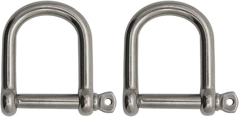 Extreme Max 3006.8225.2 BoatTector Stainless Steel Wide D Shackle - 1/4", 2-Pack