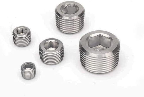 Metalwork 304 Stainless Steel Pipe Fitting Assortment Kits - 5 Sizes, 16 Pcs, Hex Countersunk Plug