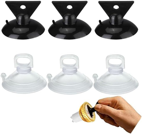 Gu10 Bulb Removal Tool Set, 239 2 Size Light Bulb Changer with Suction Cup for MR16 GU10 Lamps, 6PCS (Black White)