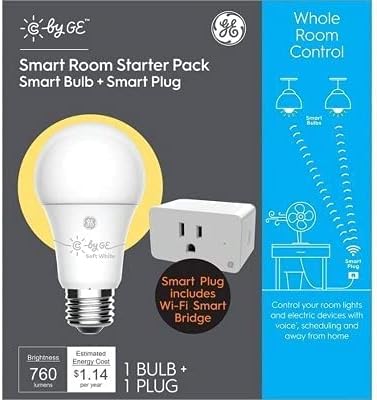 Wireless Smart Plug & LED Light Bulb, A19, 9.5-Watts -93127316 by General Electronic