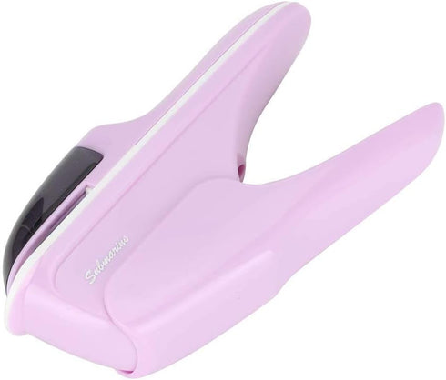 Staple Free Mini Stapler, ABS Stapleless Book Stapling Machine for Home School Office (Purple)