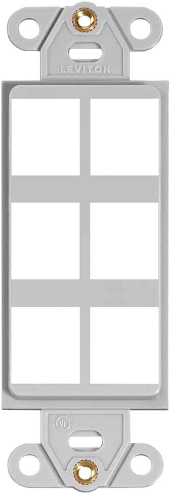 Leviton 41646-GY QuickPort Decora Insert, 6-Port, Gray