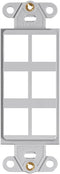 Leviton 41646-GY QuickPort Decora Insert, 6-Port, Gray