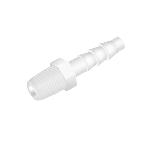 Quickun 1/4" Barb to 1/8" Male Thread White Adapter Union Fitting (Pack of 5)