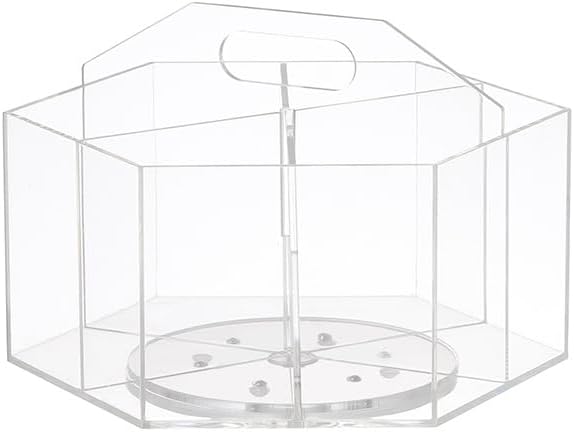 OIF Acrylic Pen Holder, 360-Degree Rotating Pencil Organizer with 6 Compartments for Kids, Office Desk