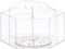 OIF Acrylic Pen Holder, 360-Degree Rotating Pencil Organizer with 6 Compartments for Kids, Office Desk