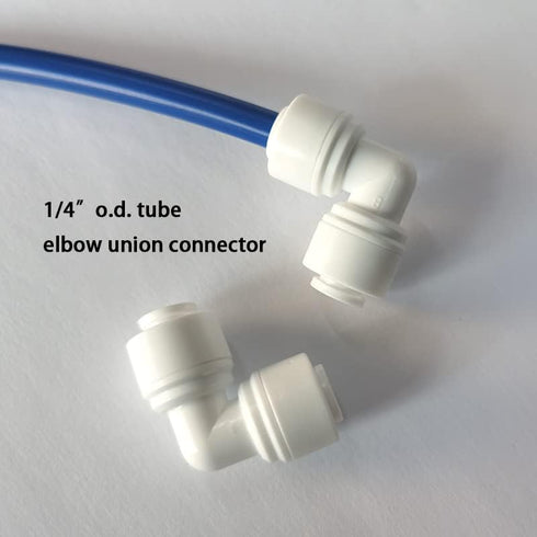 Push to connect fitting 1/4“ to 1/4” O.D. Elbow Union Quick Connector for RO Water Filter Filtration Systems Refrigerator Ice Maker Installation,10pcs. by Malida