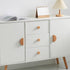 Ryanang 2Pcs 64Mm Oak(Oak,32mm) Wooden Drawer Knobs Semi Circular Door Wardrobe Shoe Cabinet Bedside Log Single Hole